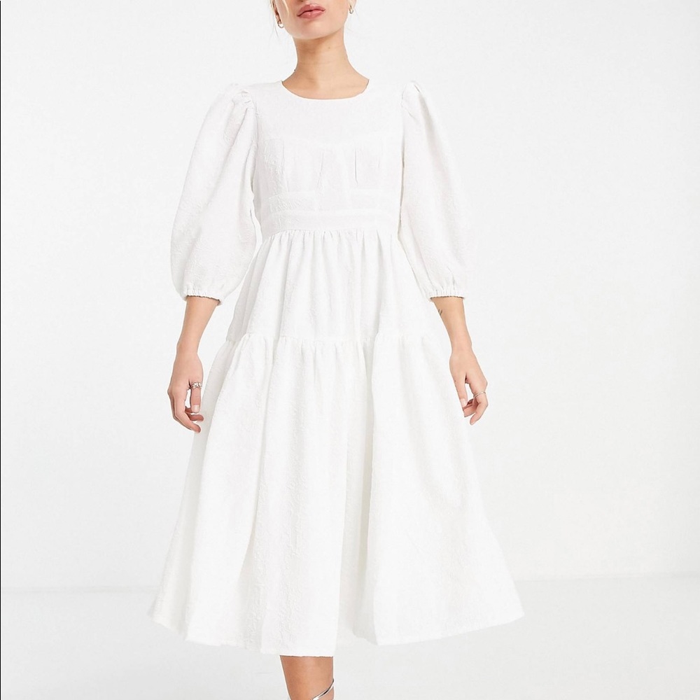 In The Style x Lorna Luxe White Midi Dress